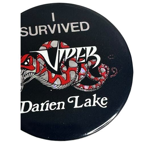Vintage Darien Lake Viper Roller Coaster Button Amusement Park Lot of 2 - Picture 3 of 8